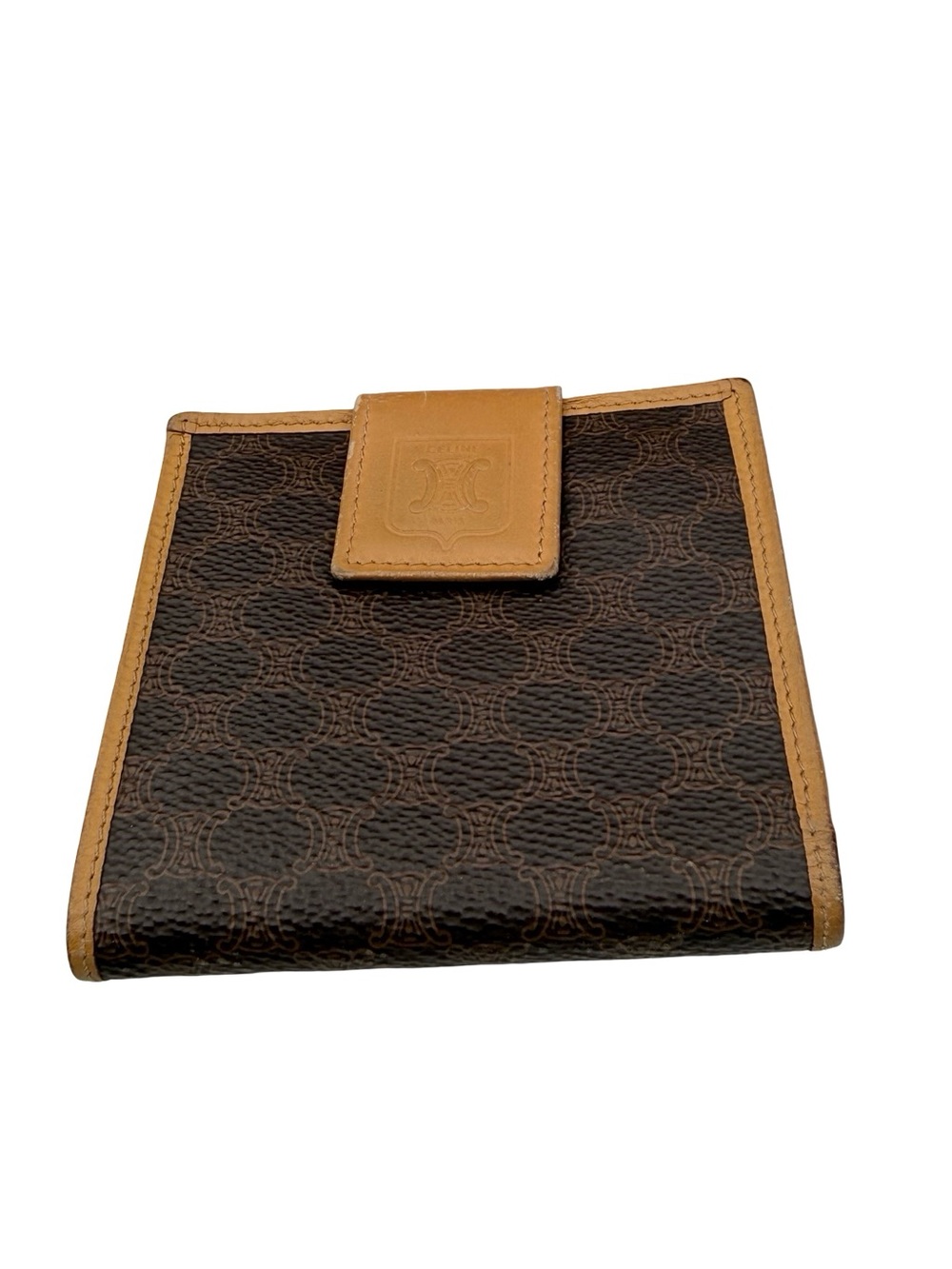 CelineTan Leather Bifold Wallet with Snap Closure - Picture 7 of 15